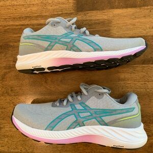 Asics Gel-Excite Women’s Running Shoes – Size 9, Grey/Teal/Pink